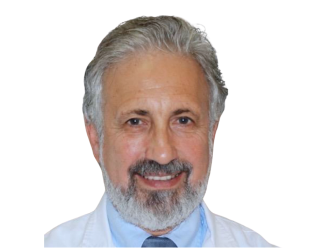 Dr Hilton Kaplan in a white coat